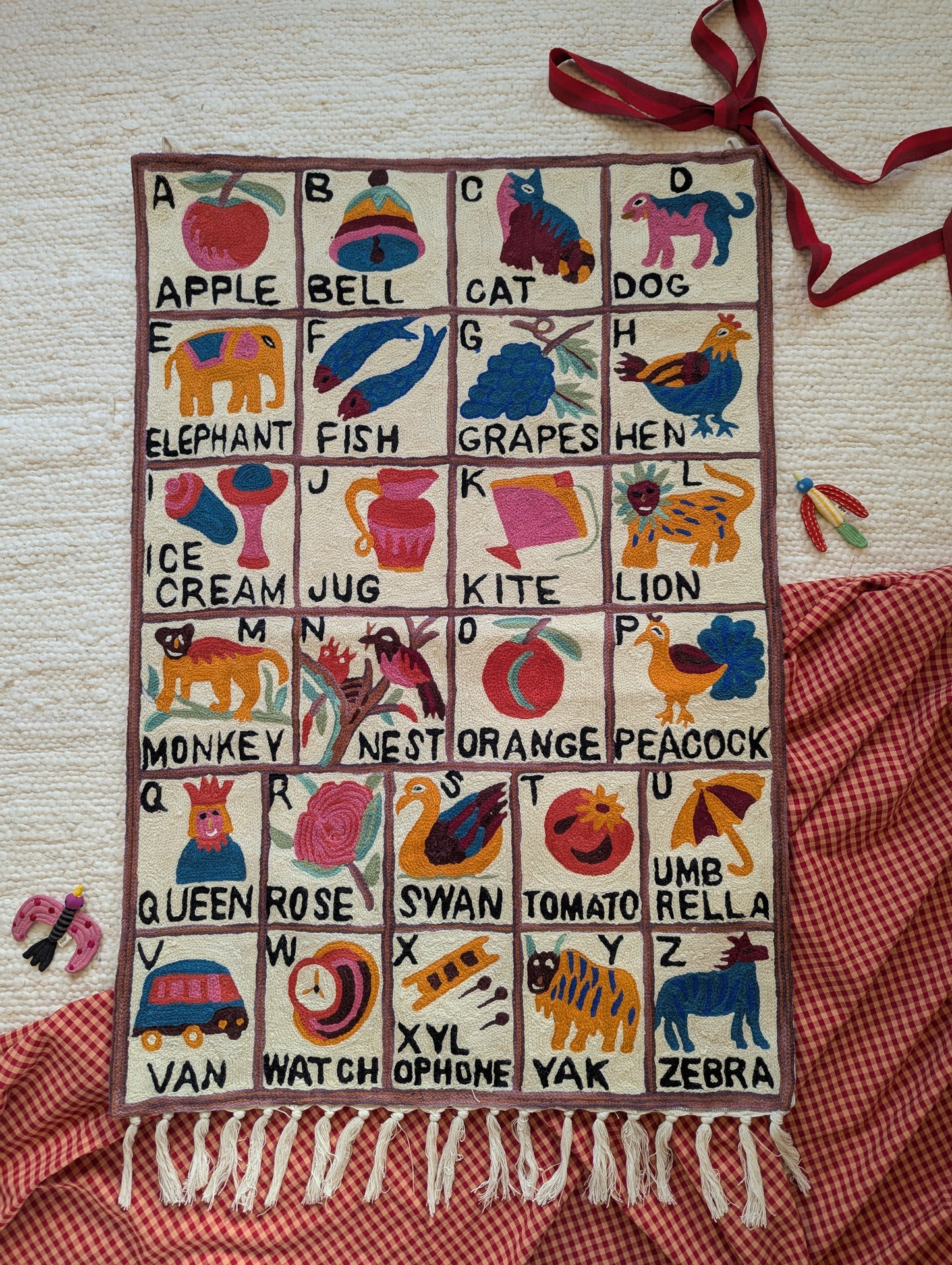 Tapestry Hand Crewel Embroidery ABC - 'Leela'