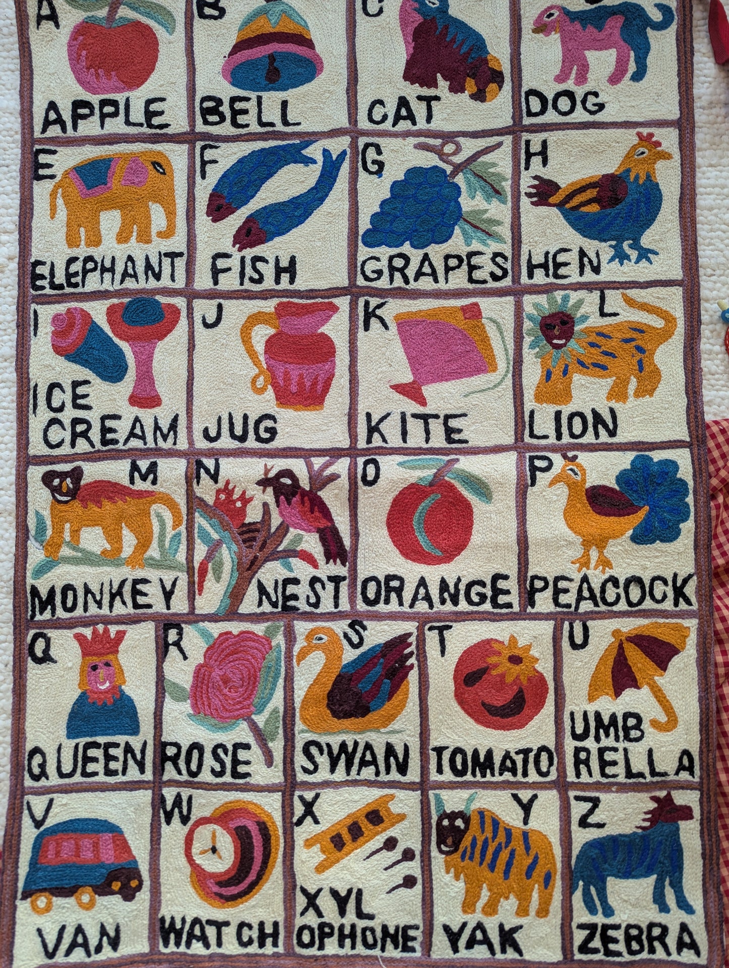 Tapestry Hand Crewel Embroidery ABC - 'Leela'