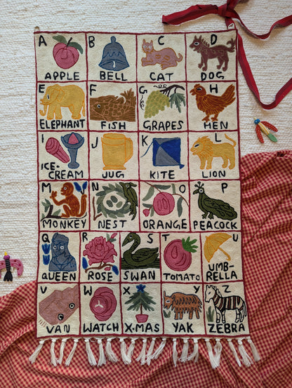 Tapestry Hand Crewel Embroidery ABC - 'Gulal'