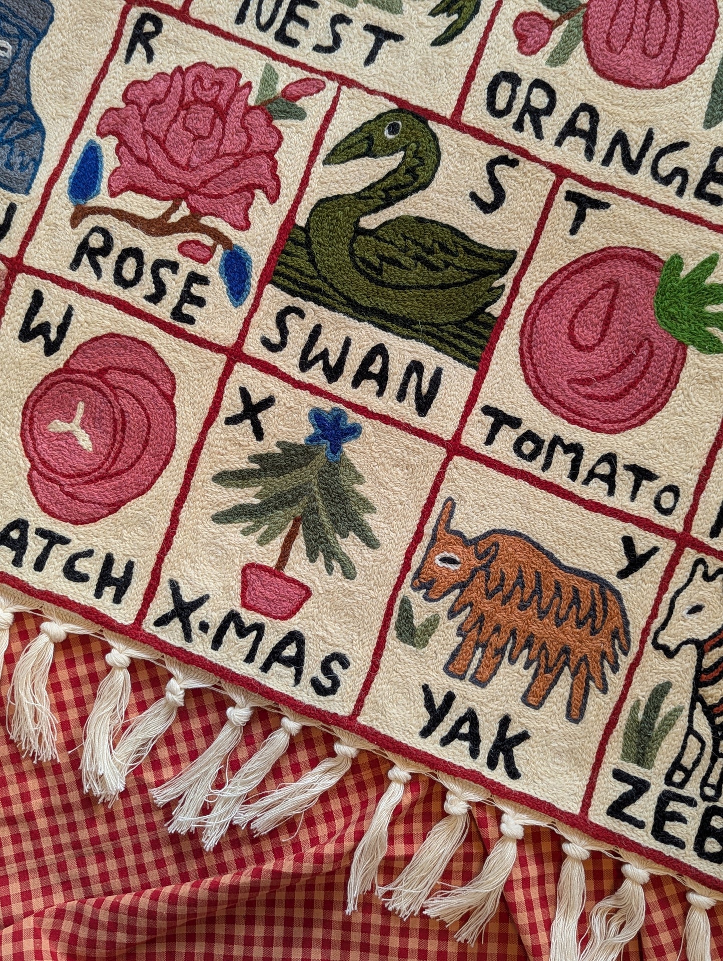 Tapestry Hand Crewel Embroidery ABC - 'Gulal'