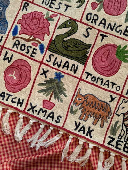 Tapestry Hand Crewel Embroidery ABC - 'Gulal'