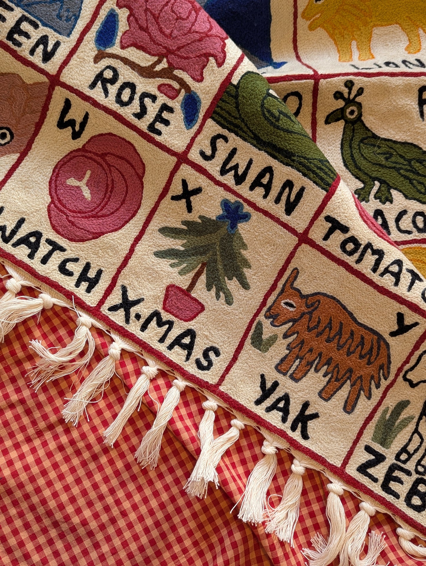 Tapestry Hand Crewel Embroidery ABC - 'Gulal'