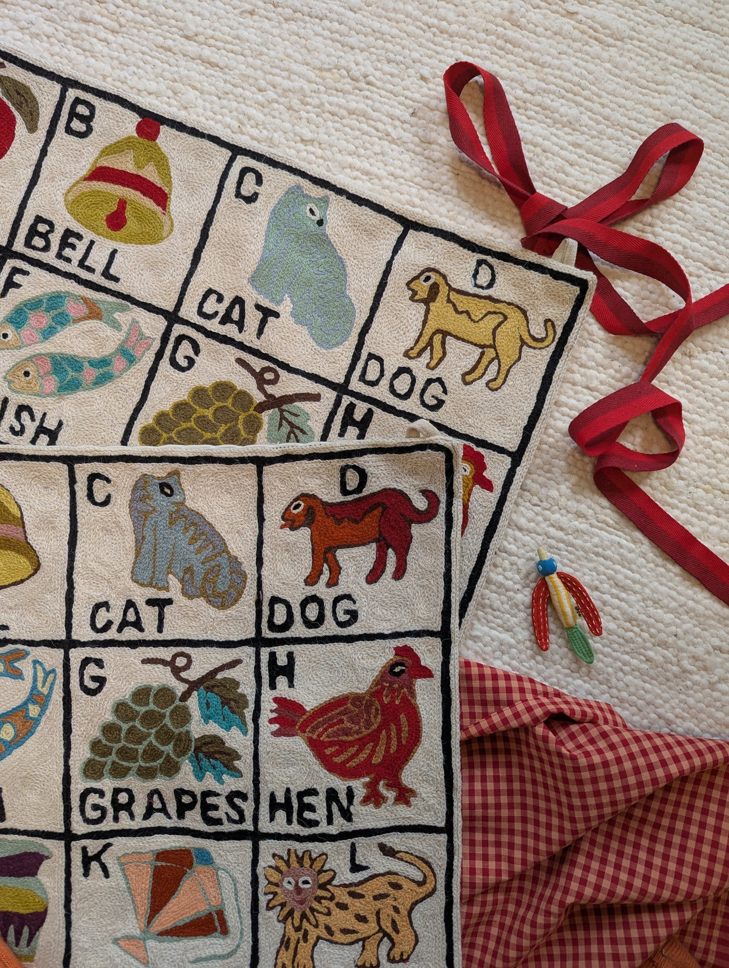 Tapestry Hand Crewel Embroidery ABC - 'Sunehri'