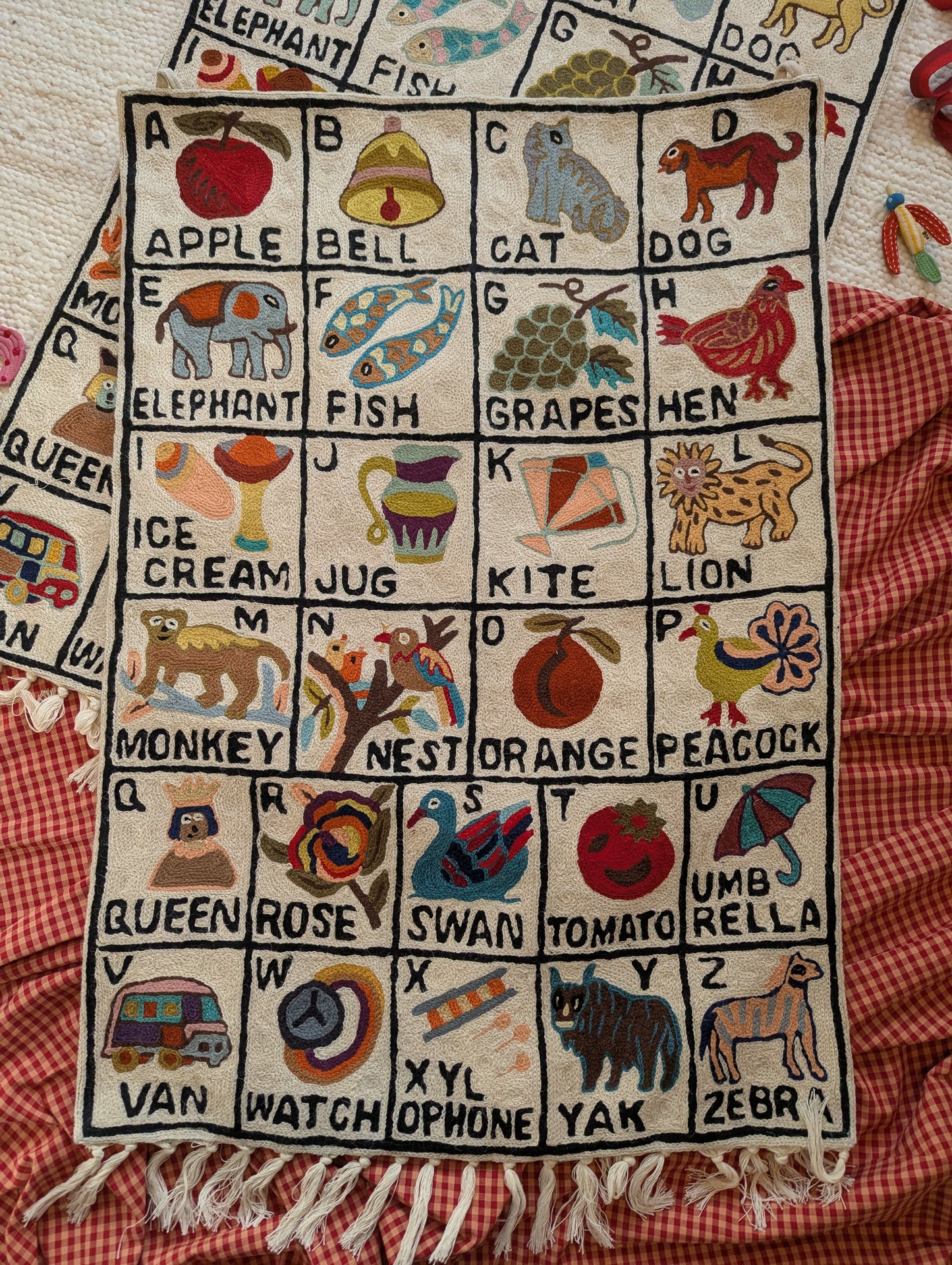 Tapestry Hand Crewel Embroidery ABC - 'Sunehri'