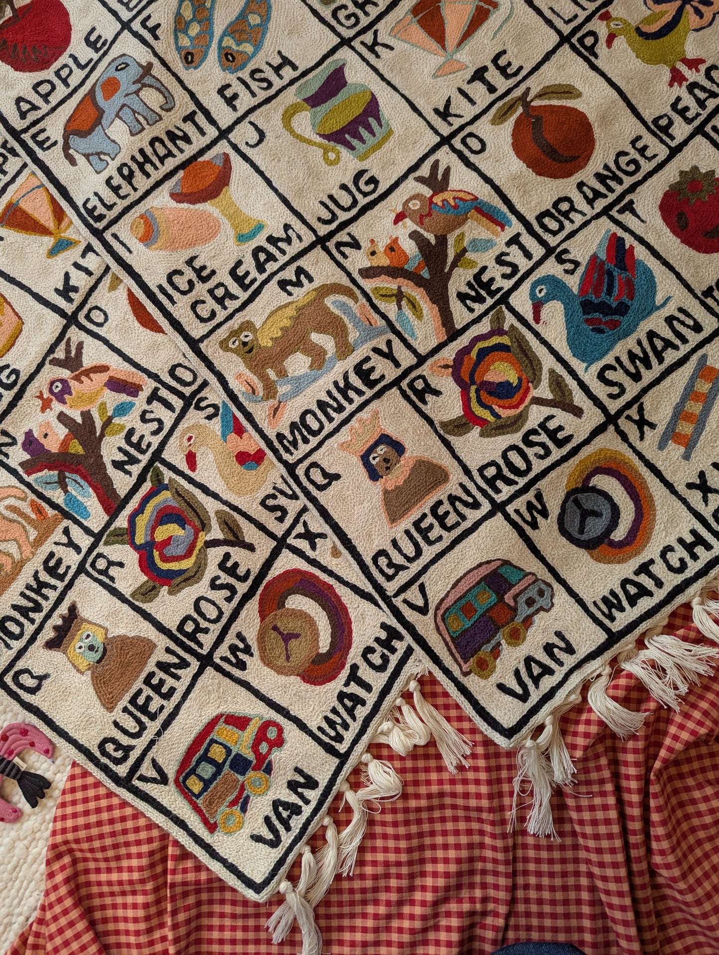 Tapestry Hand Crewel Embroidery ABC - 'Sunehri'