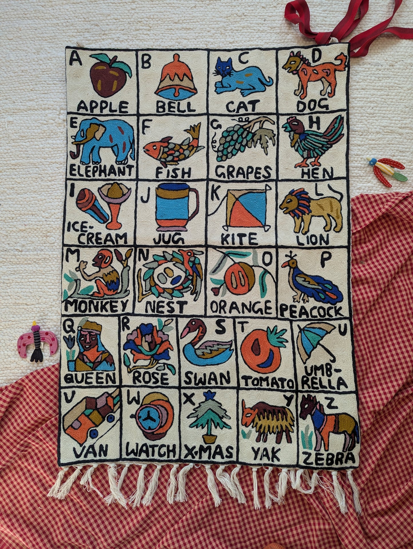 Tapestry Hand Crewel Embroidery ABC - 'Nila'