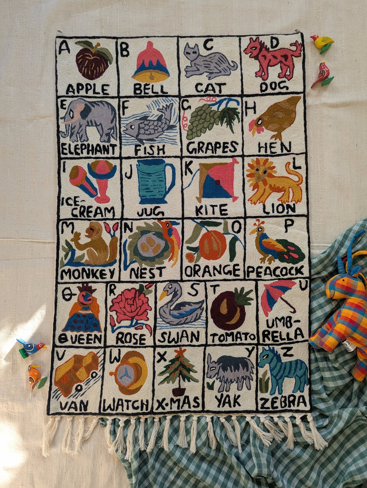 Tapestry Hand Crewel Embroidery ABC - 'Sunehri'