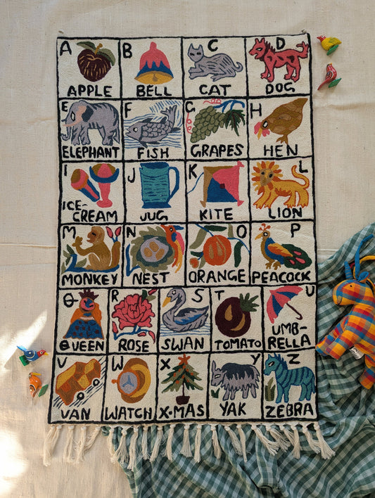 Tapestry Hand Crewel Embroidery ABC - 'Sunehri'