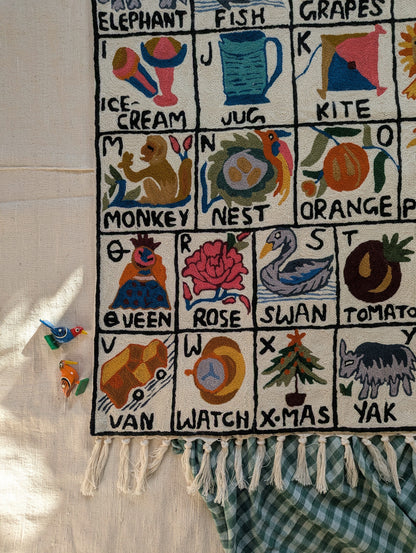 Tapestry Hand Crewel Embroidery ABC - 'Sunehri'