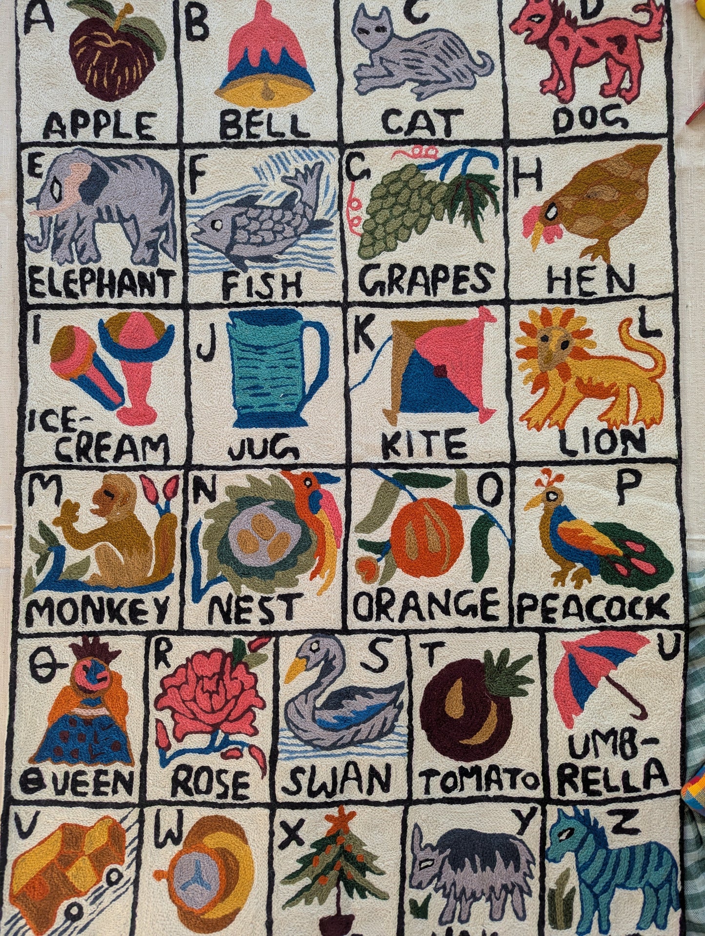 Tapestry Hand Crewel Embroidery ABC - 'Sunehri'