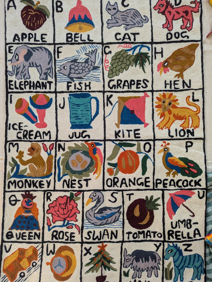 Tapestry Hand Crewel Embroidery ABC - 'Sunehri'