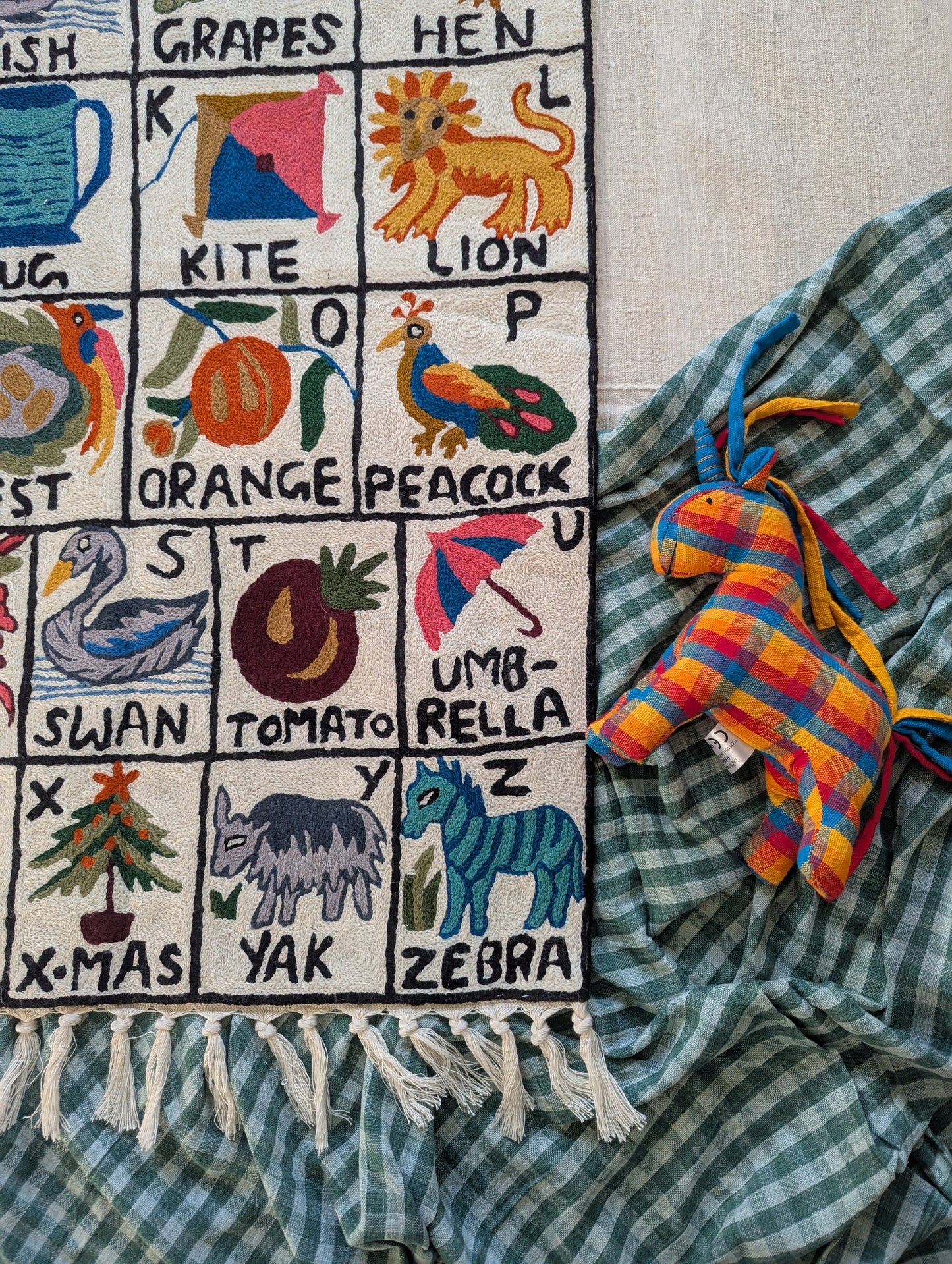 Tapestry Hand Crewel Embroidery ABC - 'Sunehri'