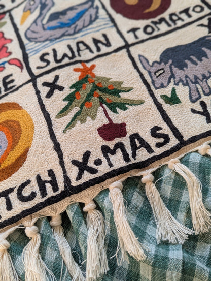 Tapestry Hand Crewel Embroidery ABC - 'Sunehri'