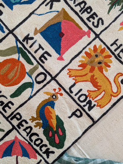 Tapestry Hand Crewel Embroidery ABC - 'Sunehri'