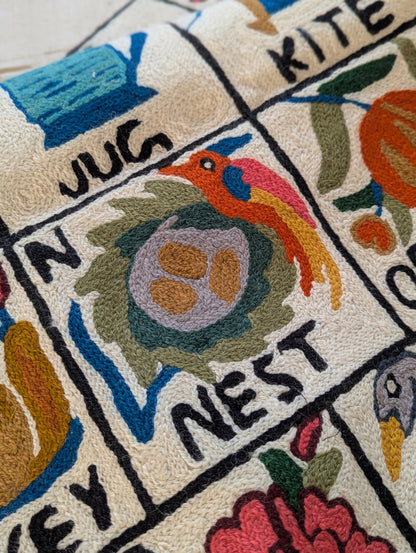 Tapestry Hand Crewel Embroidery ABC - 'Sunehri'