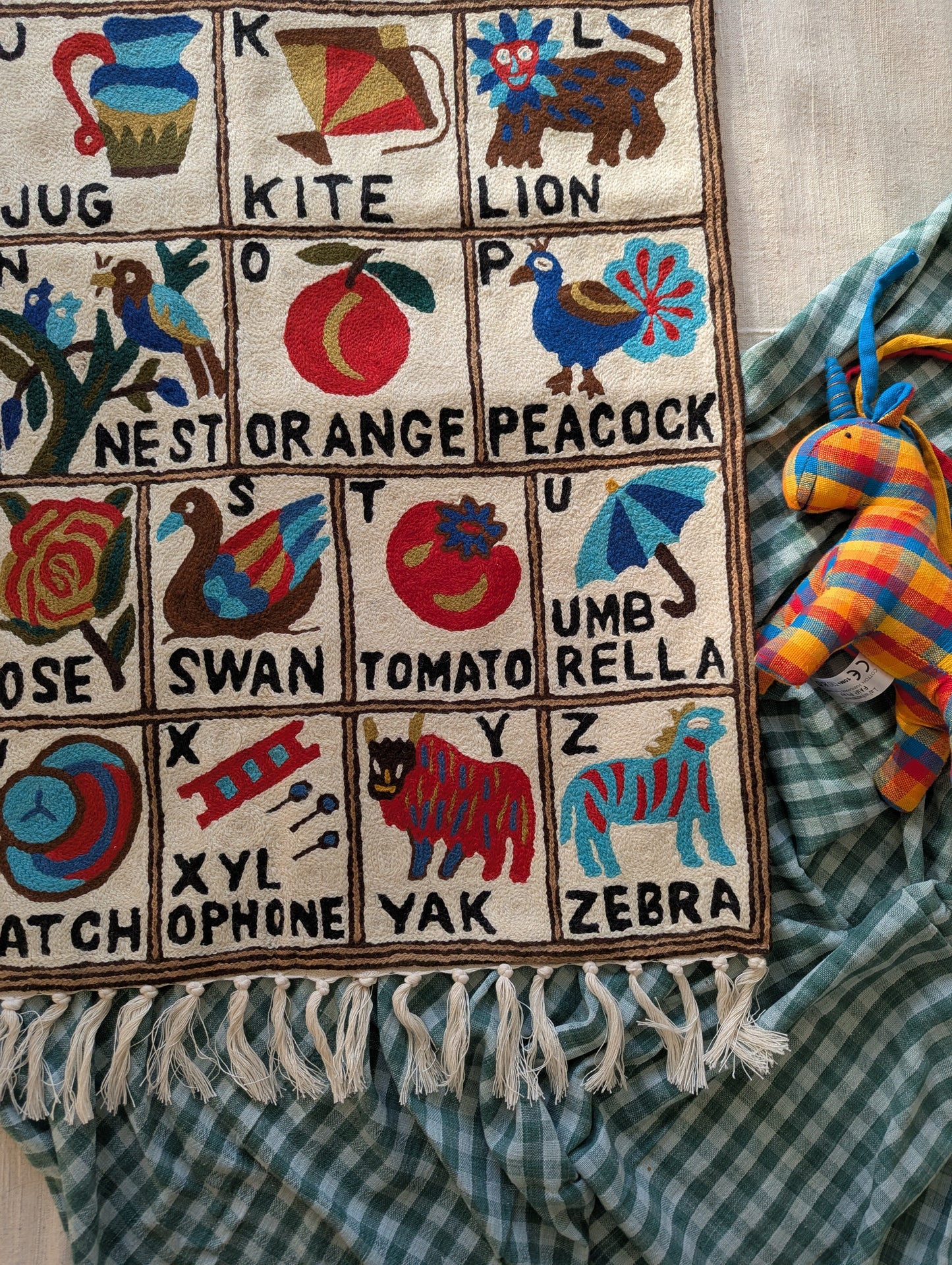 Tapestry Hand Crewel Embroidery ABC - 'Nila'