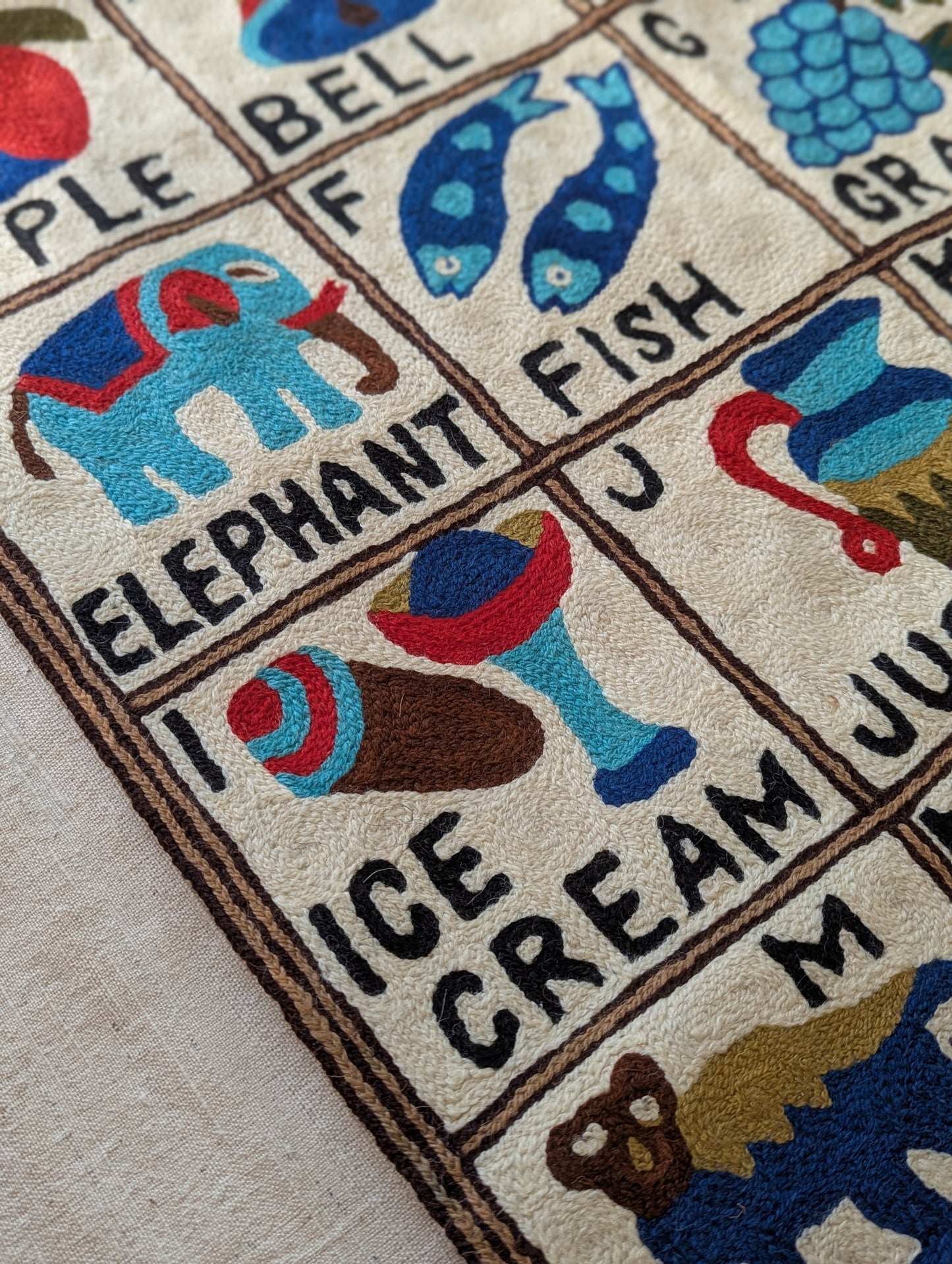 Tapestry Hand Crewel Embroidery ABC - 'Nila'