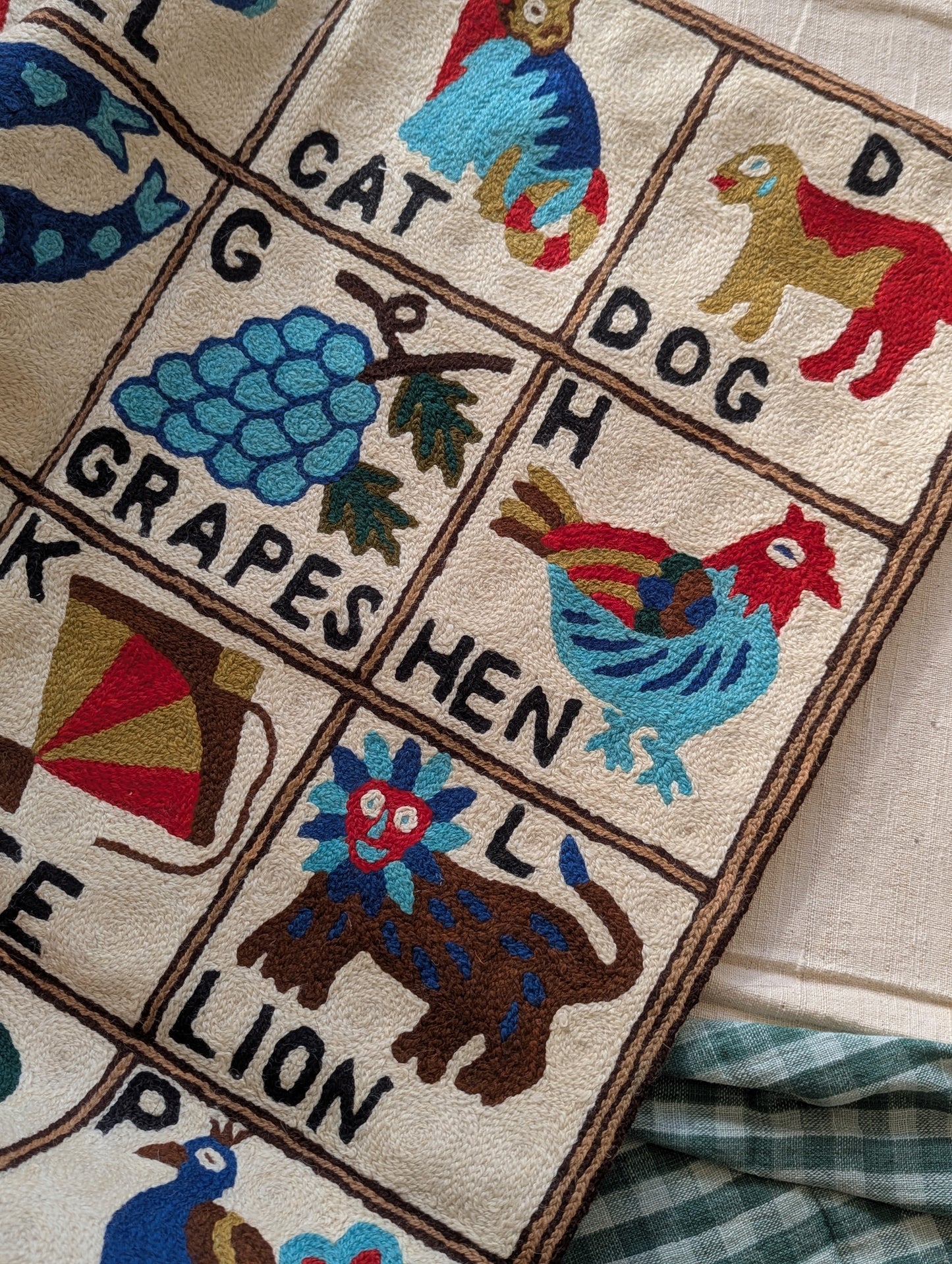Tapestry Hand Crewel Embroidery ABC - 'Nila'