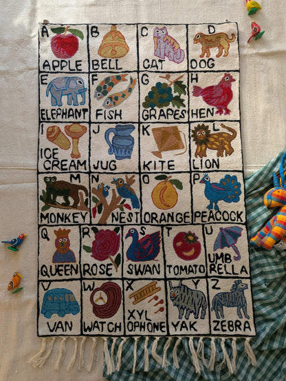 Tapestry Hand Crewel Embroidery ABC - 'Gulal'