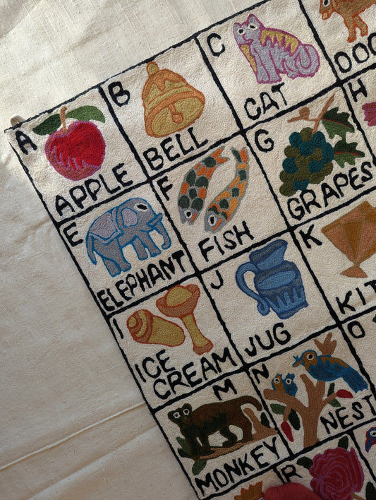 Tapestry Hand Crewel Embroidery ABC - 'Gulal'
