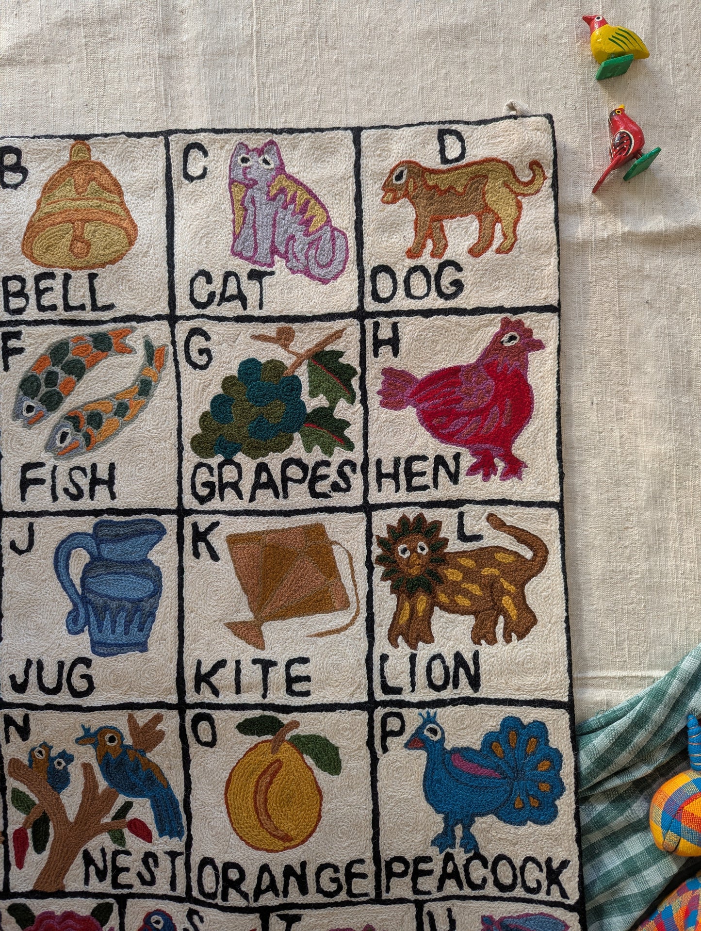 Tapestry Hand Crewel Embroidery ABC - 'Gulal'