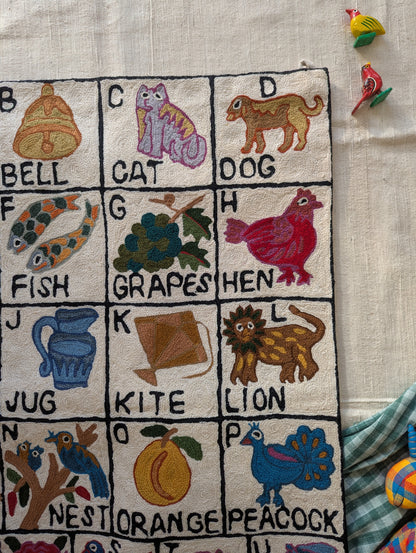 Tapestry Hand Crewel Embroidery ABC - 'Gulal'