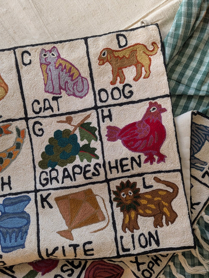 Tapestry Hand Crewel Embroidery ABC - 'Gulal'