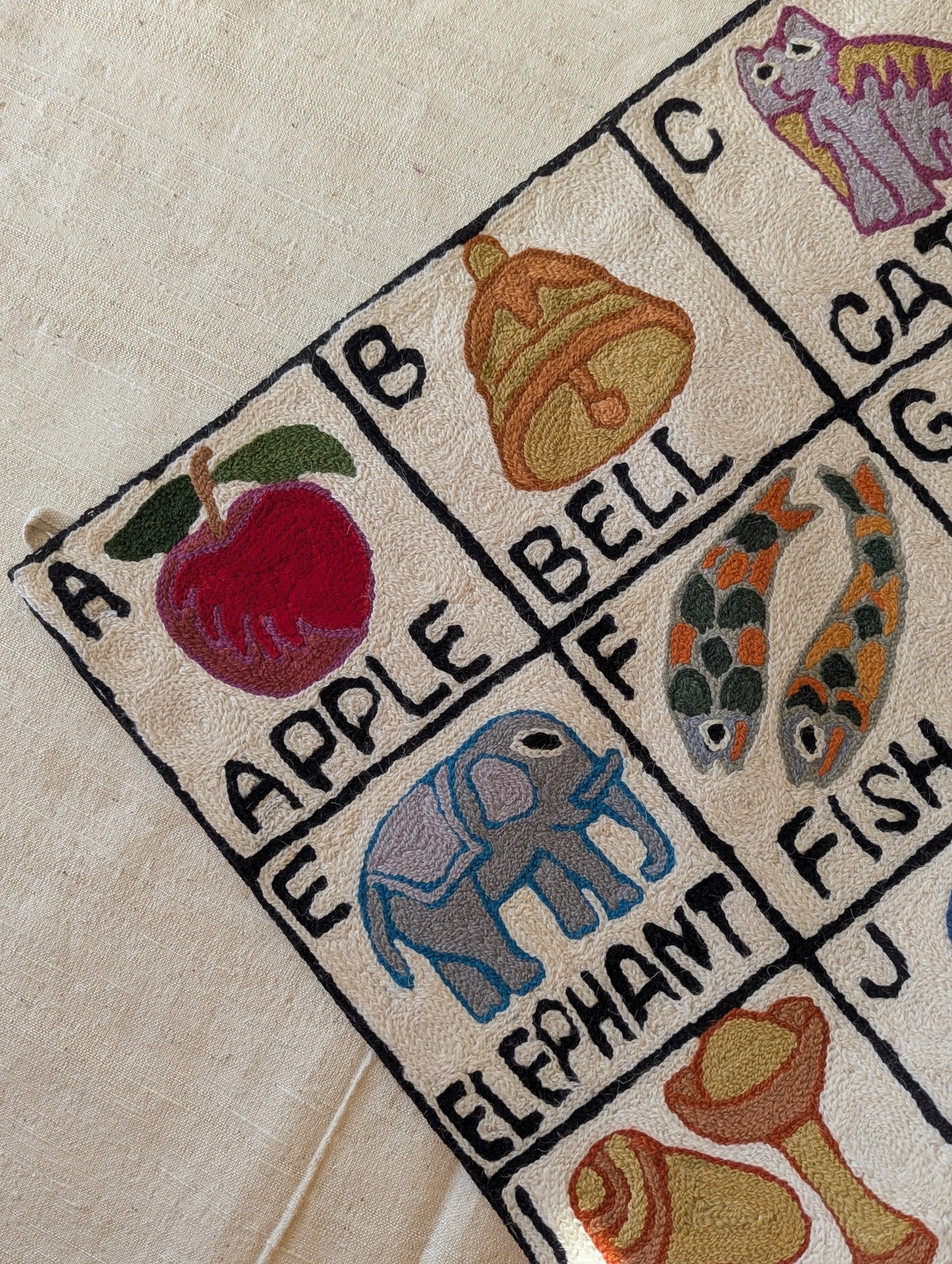 Tapestry Hand Crewel Embroidery ABC - 'Gulal'