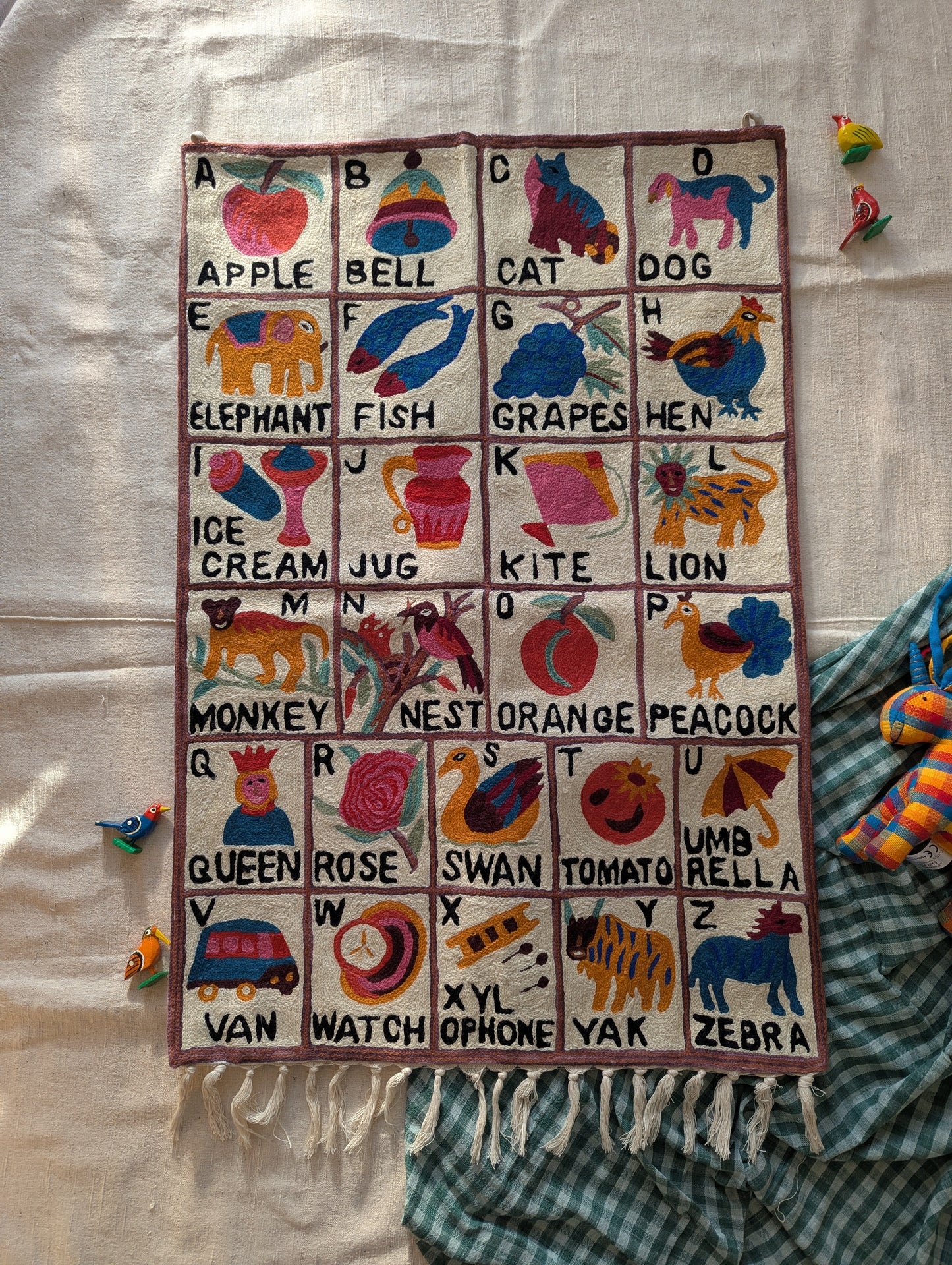 Tapestry Hand Crewel Embroidery ABC - 'Leela'