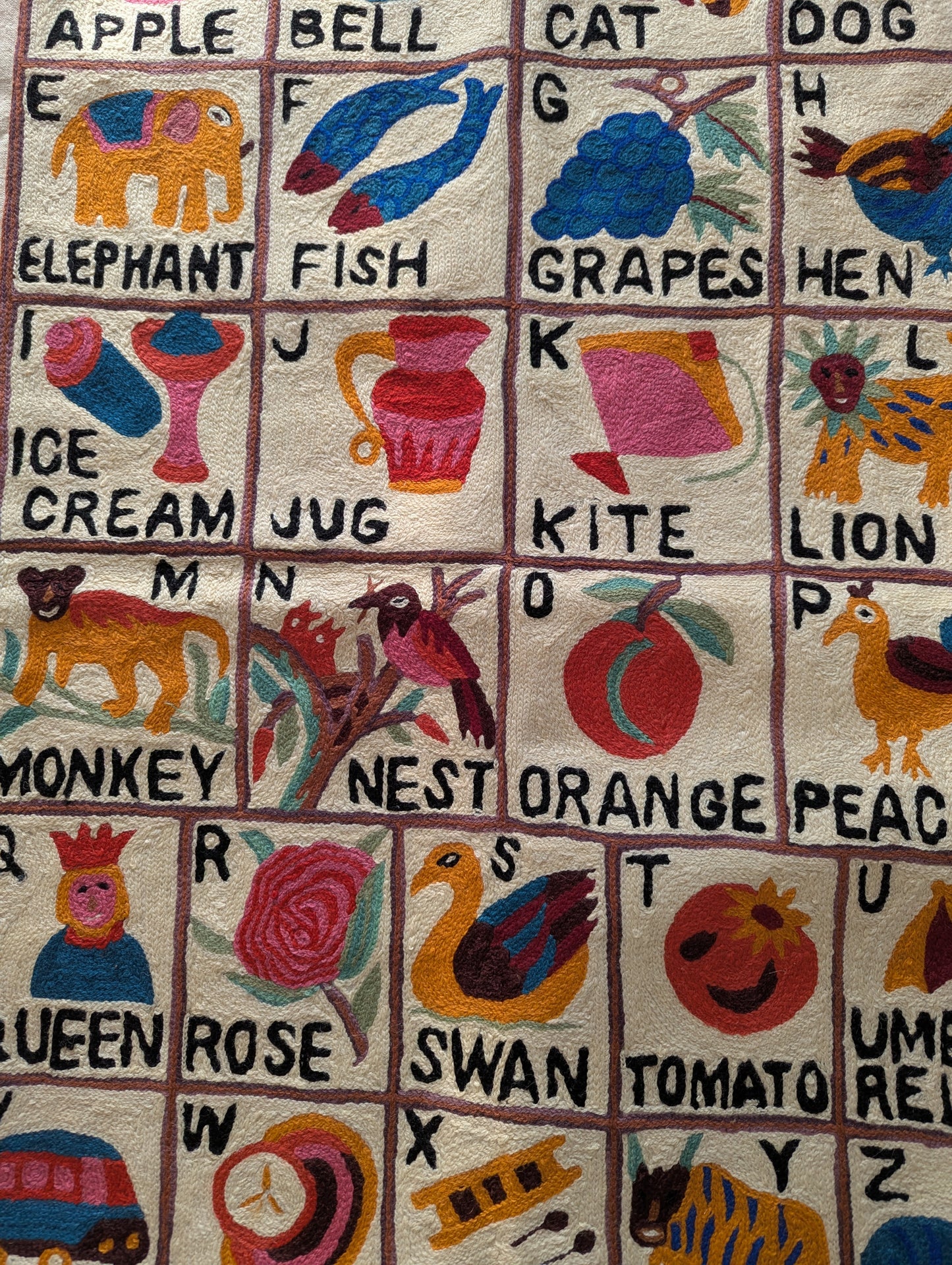 Tapestry Hand Crewel Embroidery ABC - 'Leela'