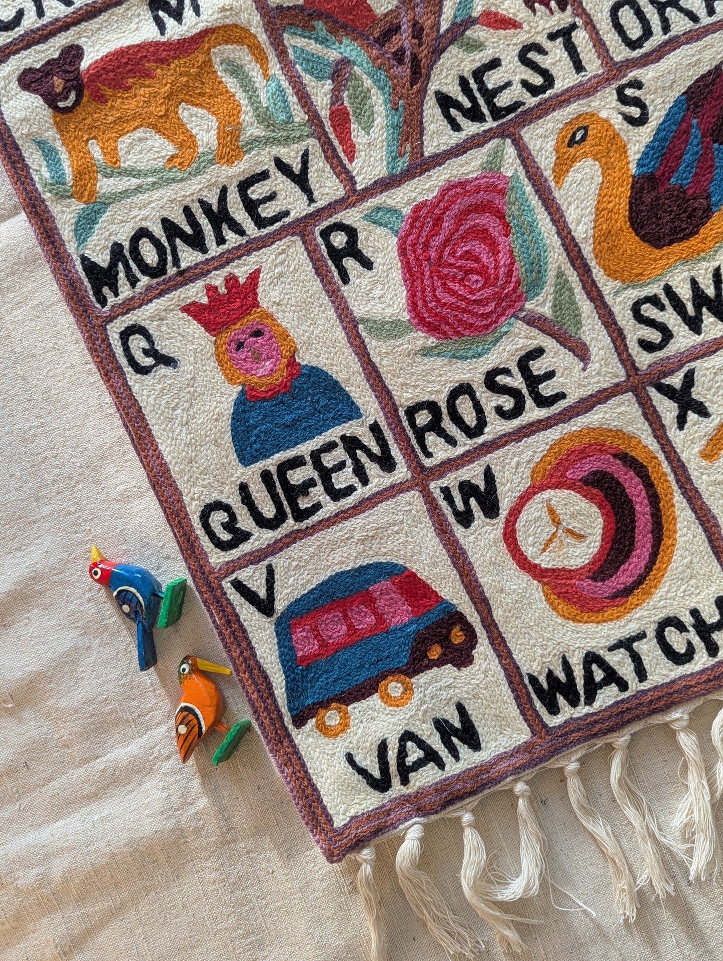 Tapestry Hand Crewel Embroidery ABC - 'Leela'