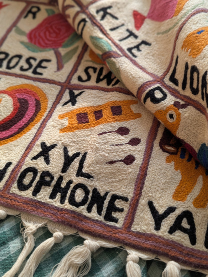 Tapestry Hand Crewel Embroidery ABC - 'Leela'