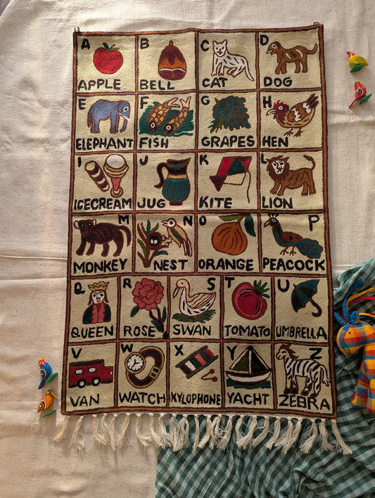 Tapestry Hand Crewel Embroidery ABC - 'Bhuri'