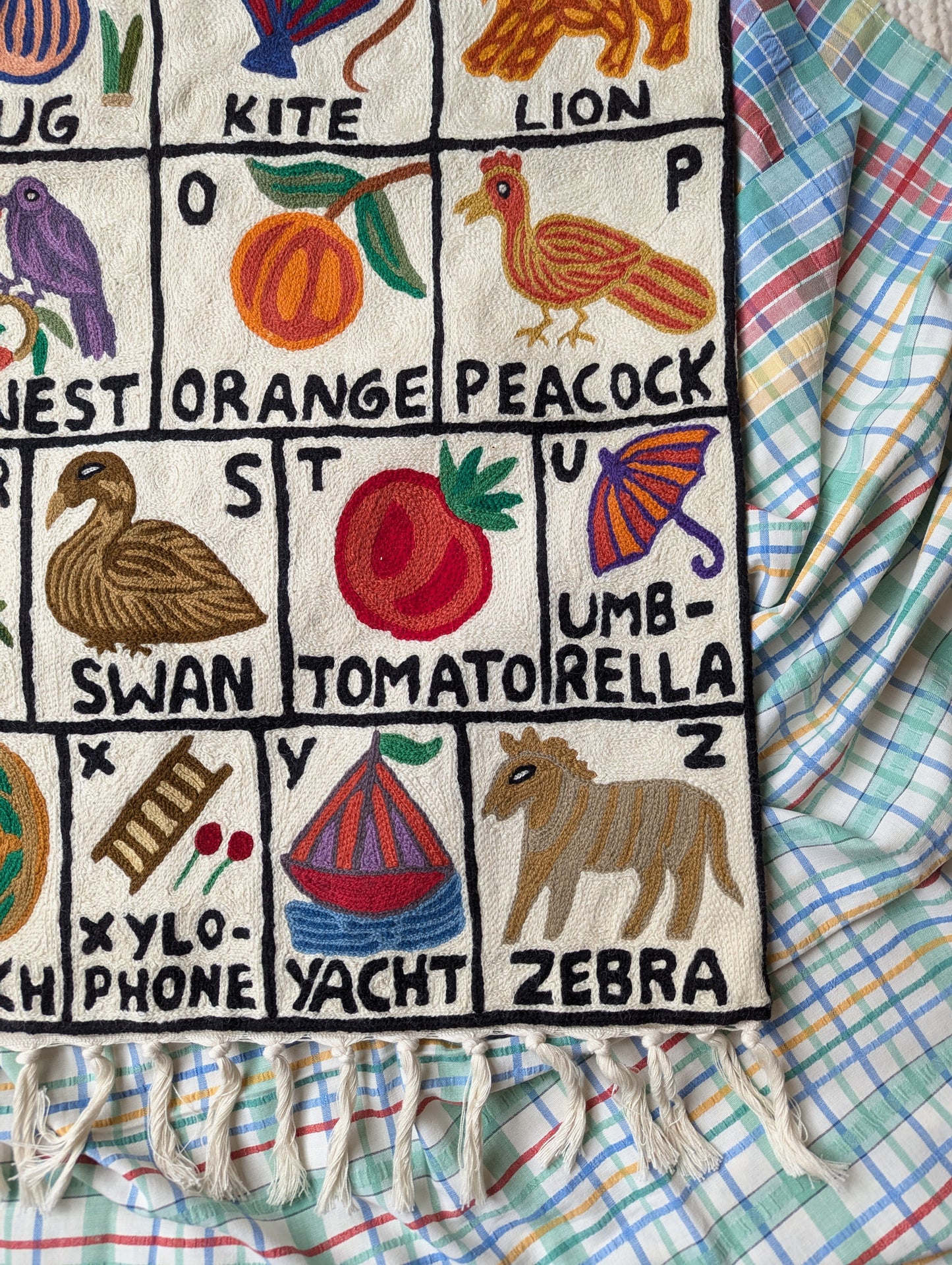 Tapestry Hand Crewel Embroidery ABC - 'Sunehri'