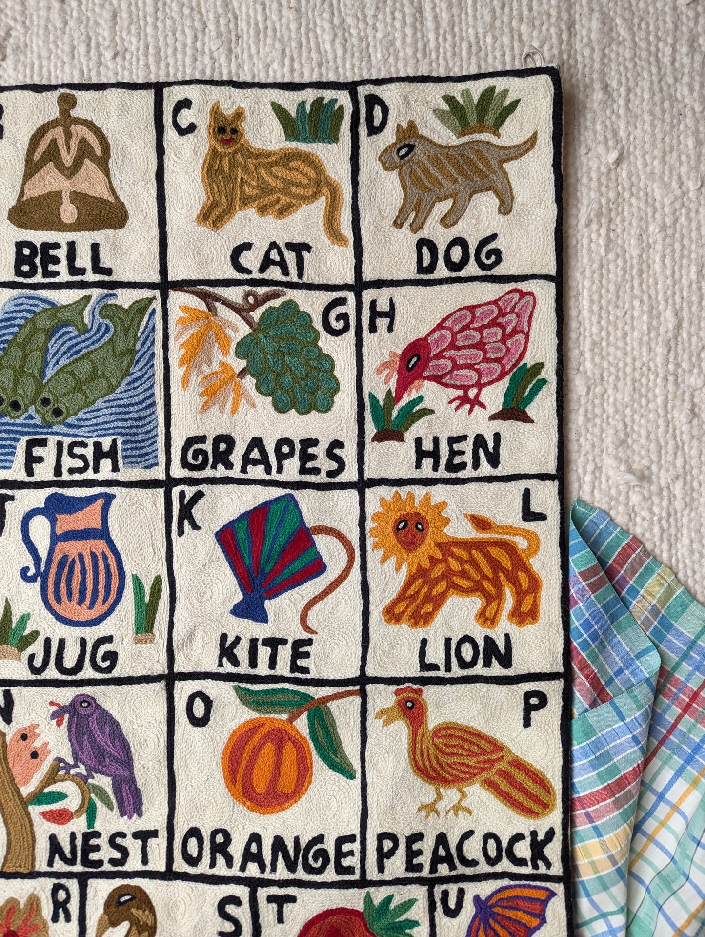 Tapestry Hand Crewel Embroidery ABC - 'Sunehri'