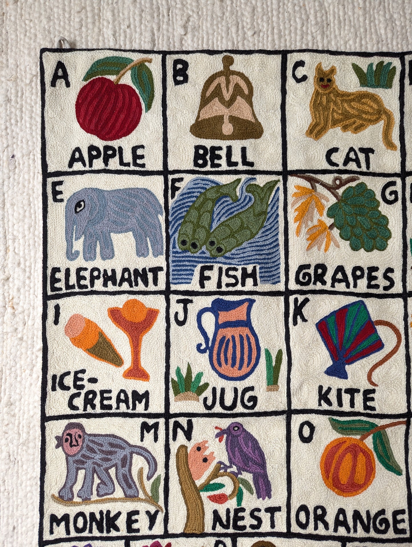 Tapestry Hand Crewel Embroidery ABC - 'Sunehri'