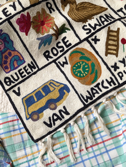 Tapestry Hand Crewel Embroidery ABC - 'Sunehri'