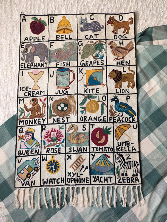 Tapestry Hand Crewel Embroidery ABC - 'Chinaar'