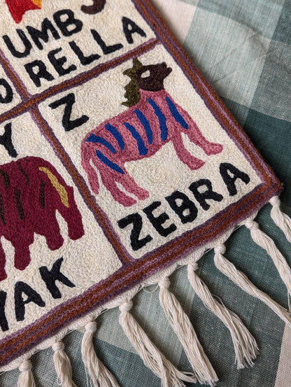 Tapestry Hand Crewel Embroidery ABC - 'Leela'