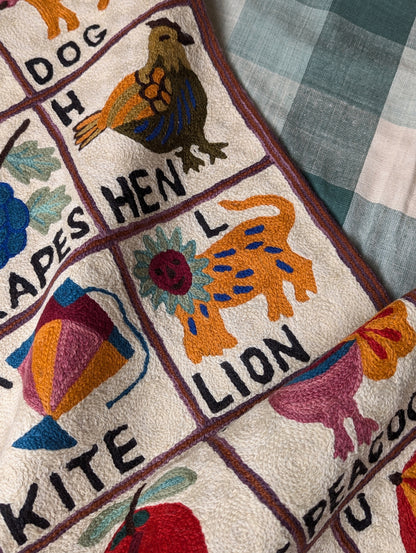 Tapestry Hand Crewel Embroidery ABC - 'Leela'