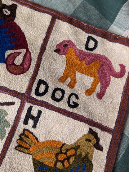 Tapestry Hand Crewel Embroidery ABC - 'Leela'