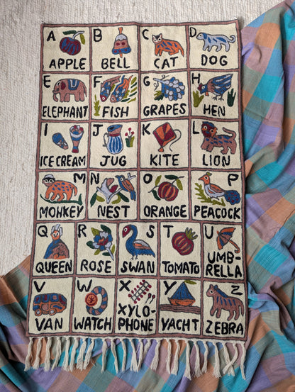 Tapestry Hand Crewel Embroidery ABC - 'Gulal'