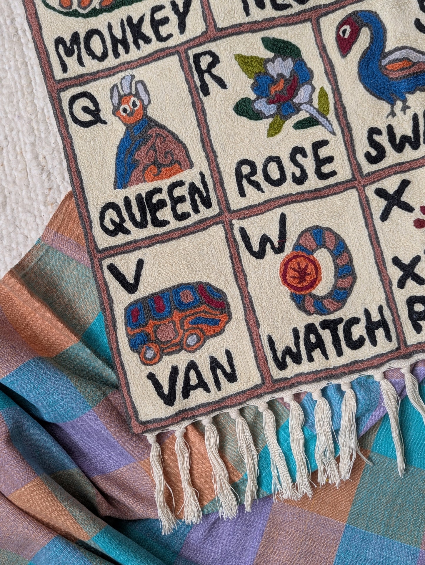 Tapestry Hand Crewel Embroidery ABC - 'Gulal'