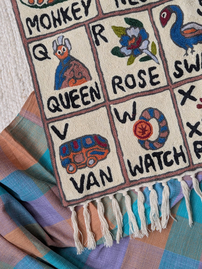 Tapestry Hand Crewel Embroidery ABC - 'Gulal'