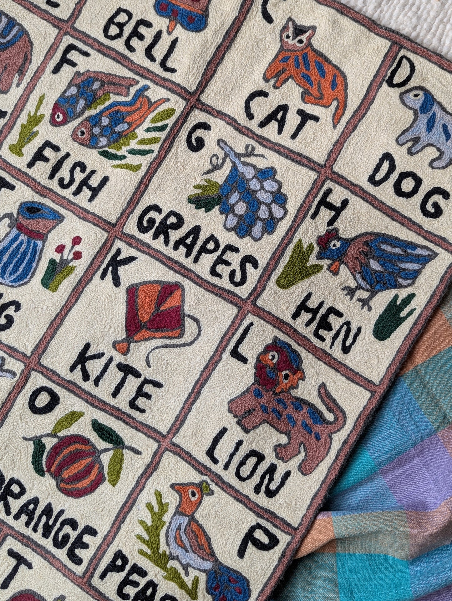 Tapestry Hand Crewel Embroidery ABC - 'Gulal'