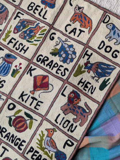 Tapestry Hand Crewel Embroidery ABC - 'Gulal'