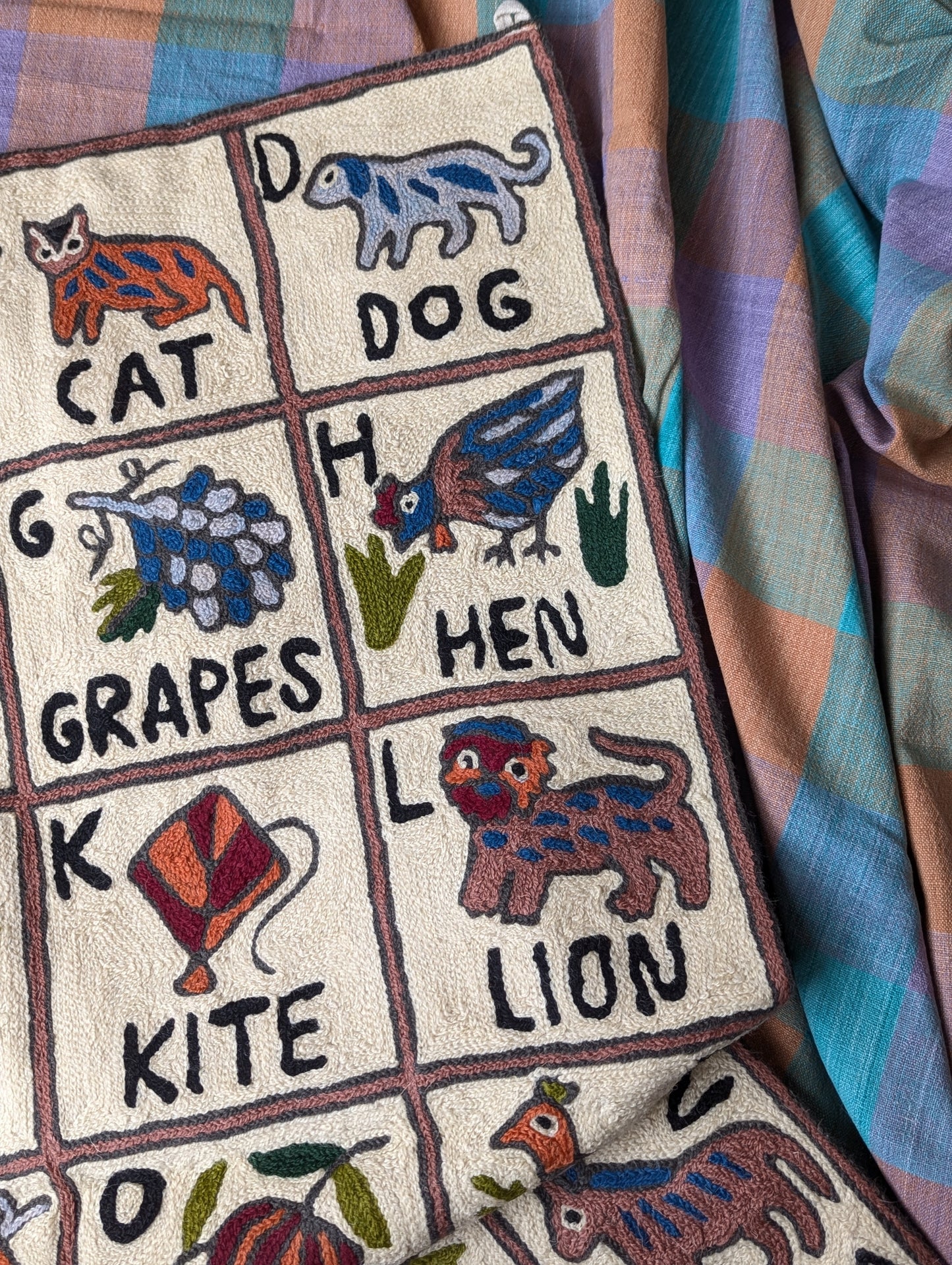 Tapestry Hand Crewel Embroidery ABC - 'Gulal'