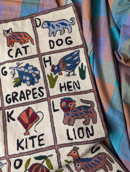 Tapestry Hand Crewel Embroidery ABC - 'Gulal'