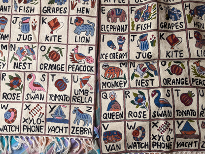Tapestry Hand Crewel Embroidery ABC - 'Gulal'