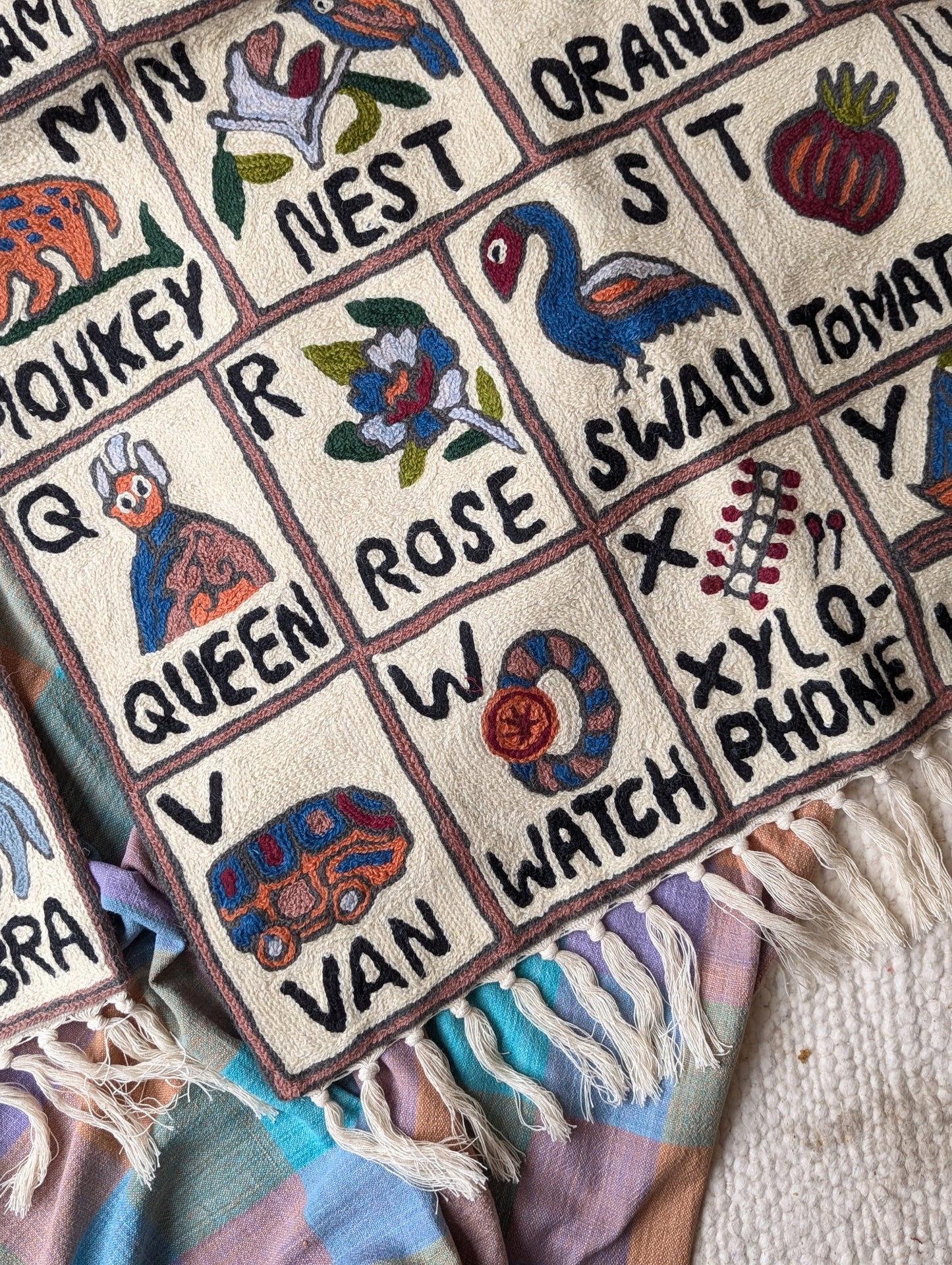 Tapestry Hand Crewel Embroidery ABC - 'Gulal'